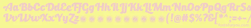 Fonte BullettoKilla – fontes rosa em um fundo amarelo