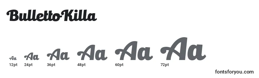 BullettoKilla Font Sizes