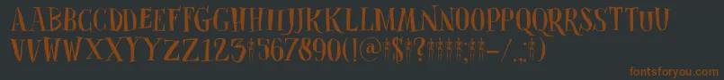 DkClosetSkeleton Font – Brown Fonts on Black Background