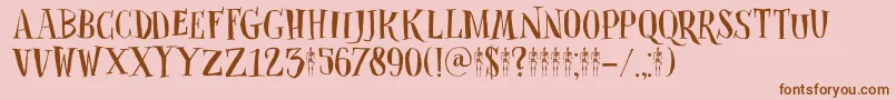 DkClosetSkeleton Font – Brown Fonts on Pink Background