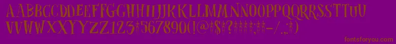 DkClosetSkeleton-Schriftart – Braune Schriften auf violettem Hintergrund