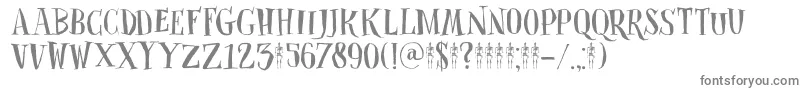 DkClosetSkeleton-Schriftart – Graue Schriften auf weißem Hintergrund