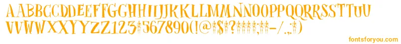 DkClosetSkeleton Font – Orange Fonts on White Background