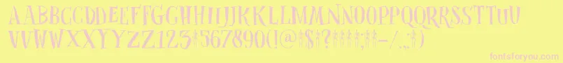 DkClosetSkeleton Font – Pink Fonts on Yellow Background