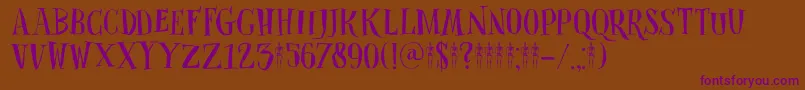 DkClosetSkeleton Font – Purple Fonts on Brown Background