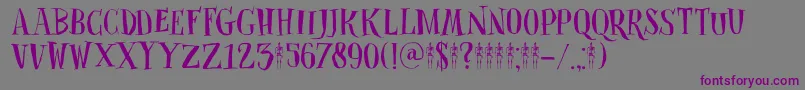 DkClosetSkeleton Font – Purple Fonts on Gray Background