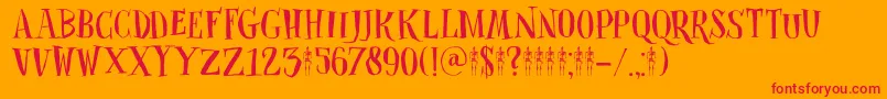 フォントDkClosetSkeleton – オレンジの背景に赤い文字