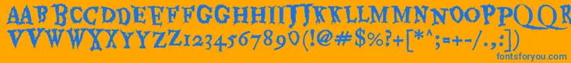 EaterRegular Font – Blue Fonts on Orange Background