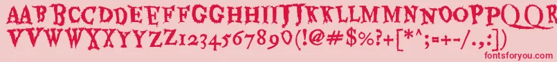 フォントEaterRegular – ピンクの背景に赤い文字