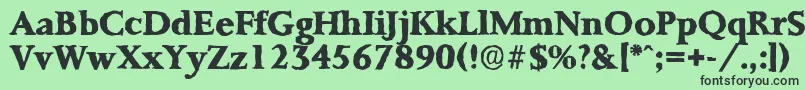 フォントPalermoantiqueXboldRegular – 緑の背景に黒い文字
