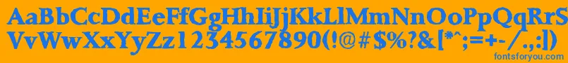 PalermoantiqueXboldRegular Font – Blue Fonts on Orange Background