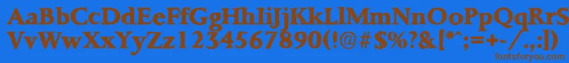 フォントPalermoantiqueXboldRegular – 茶色の文字が青い背景にあります。