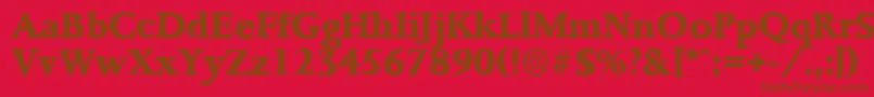 PalermoantiqueXboldRegular-Schriftart – Braune Schriften auf rotem Hintergrund