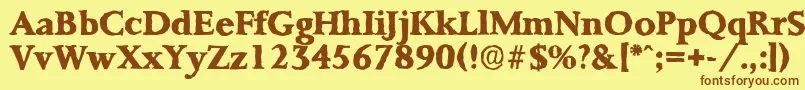 PalermoantiqueXboldRegular Font – Brown Fonts on Yellow Background