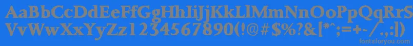 フォントPalermoantiqueXboldRegular – 青い背景に灰色の文字