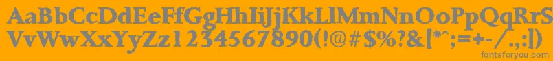 Czcionka PalermoantiqueXboldRegular – szare czcionki na pomarańczowym tle