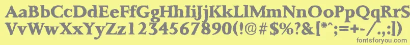 PalermoantiqueXboldRegular-Schriftart – Graue Schriften auf gelbem Hintergrund