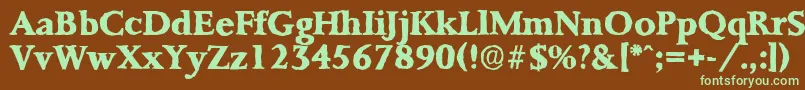 PalermoantiqueXboldRegular Font – Green Fonts on Brown Background