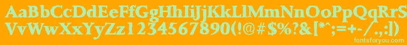 Шрифт PalermoantiqueXboldRegular – зелёные шрифты на оранжевом фоне
