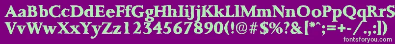 Шрифт PalermoantiqueXboldRegular – зелёные шрифты на фиолетовом фоне