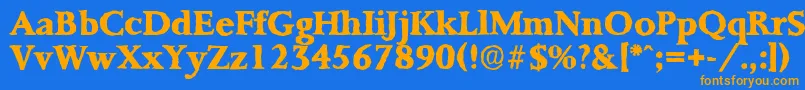 フォントPalermoantiqueXboldRegular – オレンジ色の文字が青い背景にあります。