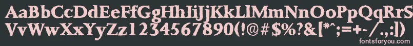 Шрифт PalermoantiqueXboldRegular – розовые шрифты на чёрном фоне