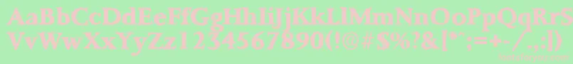 フォントPalermoantiqueXboldRegular – 緑の背景にピンクのフォント