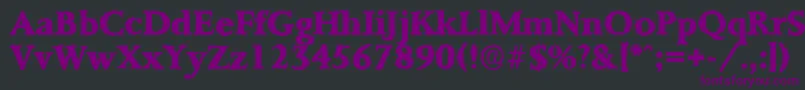 フォントPalermoantiqueXboldRegular – 黒い背景に紫のフォント