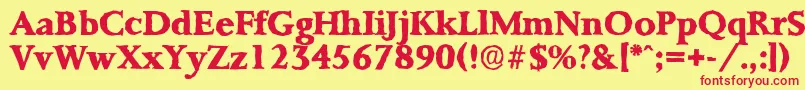 Шрифт PalermoantiqueXboldRegular – красные шрифты на жёлтом фоне