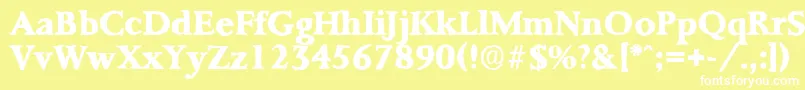 フォントPalermoantiqueXboldRegular – 黄色い背景に白い文字