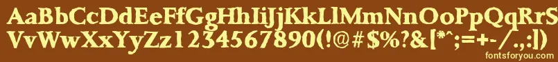 PalermoantiqueXboldRegular Font – Yellow Fonts on Brown Background