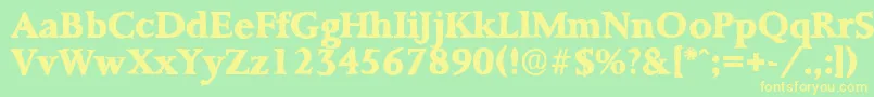 PalermoantiqueXboldRegular-fontti – keltaiset fontit vihreällä taustalla
