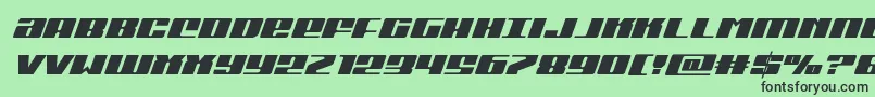 フォントMichiganital – 緑の背景に黒い文字