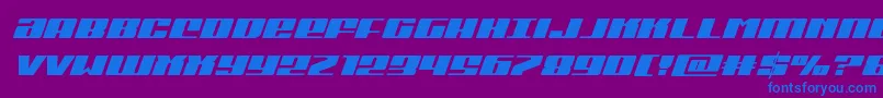 フォントMichiganital – 紫色の背景に青い文字