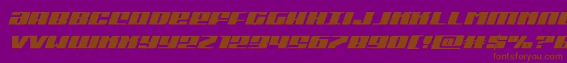 フォントMichiganital – 紫色の背景に茶色のフォント