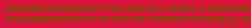 フォントMichiganital – 赤い背景に茶色の文字