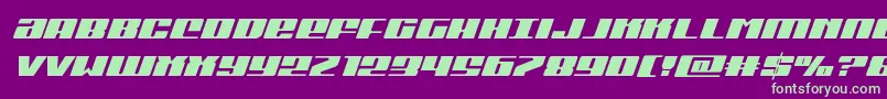 Michiganital Font – Green Fonts on Purple Background