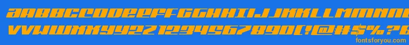 Шрифт Michiganital – оранжевые шрифты на синем фоне