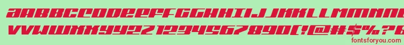 フォントMichiganital – 赤い文字の緑の背景