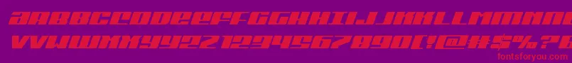 フォントMichiganital – 紫の背景に赤い文字
