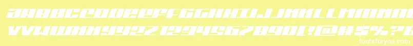フォントMichiganital – 黄色い背景に白い文字