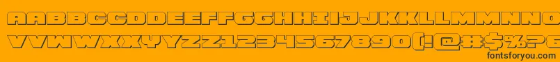 Bummer3D-Schriftart – Schwarze Schriften auf orangefarbenem Hintergrund