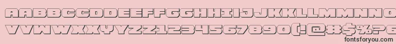 Bummer3D-fontti – mustat fontit vaaleanpunaisella taustalla