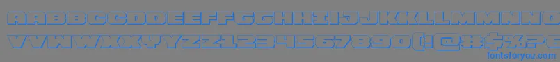 Bummer3D-Schriftart – Blaue Schriften auf grauem Hintergrund