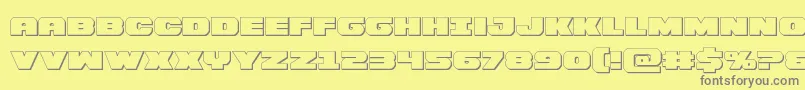Bummer3D-Schriftart – Graue Schriften auf gelbem Hintergrund
