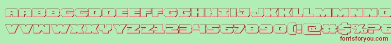 Bummer3D-fontti – punaiset fontit vihreällä taustalla