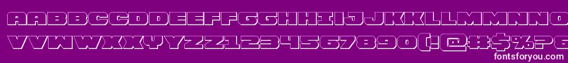 Bummer3D-Schriftart – Weiße Schriften auf violettem Hintergrund