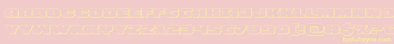 Bummer3D-fontti – keltaiset fontit vaaleanpunaisella taustalla
