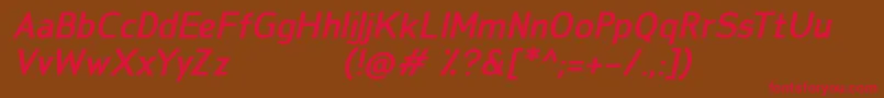 SanFredianoBoldItalic Font – Red Fonts on Brown Background
