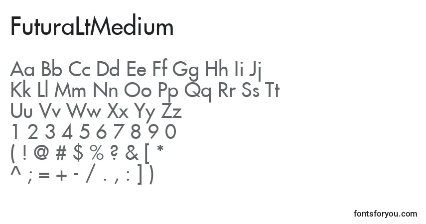 Schriftart FuturaLtMedium – Alphabet, Zahlen, spezielle Symbole